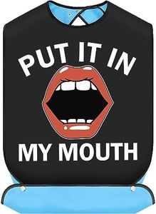 BWWKTOP Put It In My Mouth Adult Bibs With Crumb Catcher Gag Pranks Bib Gift Bachelor Party Bibs Adjustable Dining Eating Clothing Protectors For Adults Men Women (Put It In)