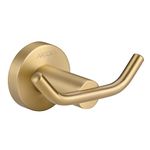 ARCORA Brushed Gold Towel Hooks, SUS 304 Stainless Steel Double Wall Hooks, Heavy Duty Robe Hooks, Modern Towel Hooks for Bathroom Wall