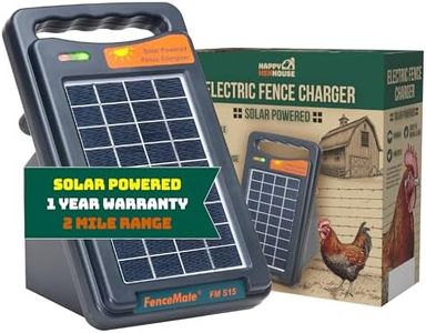 Happy Henhouse Solar Electric Fence Charger: Perfect for Poultry, Pets & Gardens | Battery Included | Easy Setup | Keeps Pests Away | Weather-Resistant | Solar and 110V AC Unit (0.15 Joule)