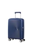 American Tourister Soundbox - Hand Luggage Suitcase 55 x 40 x 20/23 cm - Hard Shell Trolley Suitable for EasyJet - Expandable, Light, 4 Wheels & TSA Lock - 35.5/41 L - Blue (Midnight Navy)