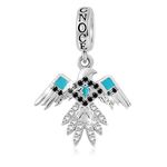 GNOCE Eagle Pendant Charm Sterling Silver Dangle Charm with Stones Fit Bracelet/Necklace For Women Girls Wife Daughter