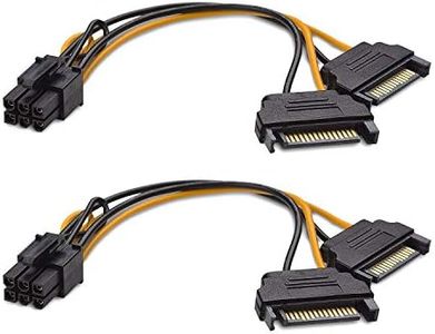 Cable Matters 2-Pack 6 Pin PCIe to Dual SATA Power Cable 4 Inches, 2X SATA to 6 Pin PCIe