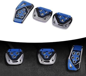 awlbed 3 PCS Car Brake Accelerator Clutch Pedal Combination Set, Non-Slip Punch-Free Pedal Decorative Cover, Replacement Modification Accessories, Compatible with Manual Transmission Models (Blue)