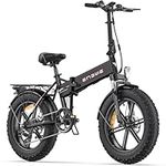 Electric Bike Folding E-bike, 20"×4.0" Fat Tire, 7-Speed Electric Bicycle, 48V 13Ah Removable Battery Range 50KM-120KM, E-bike for All Terrain & MTB & Beach & Snow