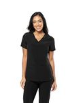 Tasha + Me Women's Medical Scrub Shirts - Modern Slim-Fit & V-Neck Style Top (Black)