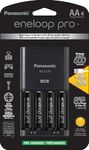 Panasonic K-KJ75KHC4BA Advanced Battery Charger with USB Charging Port and 4AA Eneloop Pro High Capacity Rechargeable Batteries,Black