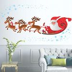 StickMe 'Smiling Santa Christmas Wall Sticker ' -SM484 (Multi Colour, Vinyl - 100cm X 55 cm)