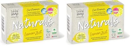 Little Soap Company Naturals Range - Bar Soap | Vegan, Cruelty Free, No SLS or Parabens, Refreshing Cleansing Soap bar, Natural Eco Friendly Body & Hand Soap, 100g (Lemon Zest) (Pack of 2)