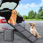 DYUEE Dog Ramp for Cars, Extra Long 170cm, Black, Metal, Up to 150kg, Folding, Anti-Slip Surface, Long Dog Steps for Large Dogs & SUVs