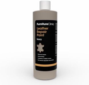 Furniture Clinic Leather Repair Paint | 2-in-1 Seal and Color | Use on Scratches, Tears, and Holes in Car Seats, Furniture | Quick and Easy Leather Repair Kit for Furniture (Ivory, 500ml / 17oz)
