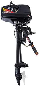 Outboard Boat Motors, 3.6 HP Mud Motor, 2 Stroke 55CC Outboard Boat Motors Fishing Boat Engine Marine Engine for Inflatable Kayak Dinghy Canoe Small Boat, 14.37×8.66×36.22 Inch (Black, Water-cooled)