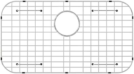 Sink Protector Grid 26-1/16" x 14-1/16",Rear Drain with Corner Radius 3-1/2", Stainless Steel Material(Rear Drain)
