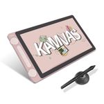 HUION Kamvas 13 (Gen 3) Drawing Tablet with Screen, 13.3 Inch Canvas Glass Graphic Drawing Monitor, 99% sRGB Coverage, New PenTech 4.0, 16384 Pen Pressure, Dual Dials and 5 Express Keys, Pink