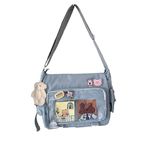 MILLEVIBE Ita Bag Crossbody with Pins & Kawaii Accessory Cute Miku Japanese Messenger Bag Shoulder Women, Blue