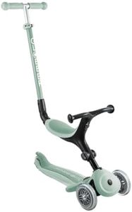 Globber GO•UP Active Eco 3-Wheel Scalable Scooter with Seat, for Children 15 Months to 6 Years, Green