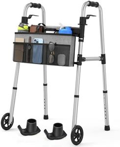 Loyoda FSA/HSA Eligible Folding Walker with Large Basket and 2 Glide Skis, 5" Wheels Lightweight Walkers for Seniors and Adults, Supports Up to 350 Pounds, Adjustable Height, Compact Standard Walker