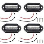 4 Packs License Plate Light, 12V 6 LED Waterproof License Plate Lamp Taillight for Truck SUV Trailer Van RV Trucks Boats License Tags