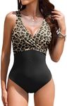 AI'MAGE One Piece Swimsuit for Women Tummy Control Bathing Suit Sexy V Neck Slimming Swimwear 2025