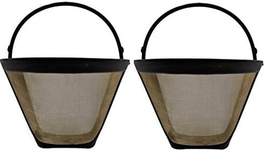 Blendin Reusable #4 Cone Style Gold Stainless Steel Mesh Coffee Filter, Compatible with Cuisinart GTF-4 and Some Other Coffeemaker Brewers (2 Pack)