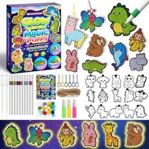 AMOSTING Glow in the Dark Animal Magic Puffs Craft Kit for Kids Ages 4+