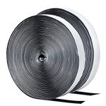 GWHOLE 2 Roll Hook and Loop Self Adhesive Tape Roll Fastening Tape, 32ft, Black