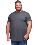 STRONGSIZE Men's Big and Tall Shirts – Stretch T-Shirt for Casual Wear Longer Length Heather Charcoal 7XL