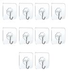 Veentus Self Adhesive Wall Hooks, PVC Waterproof Big Adhesive Heavy Duty Sticky Stainless Steel Hooks Hanging Capacity 10KG Max Multipurpose Home Storage (Pack of 20)