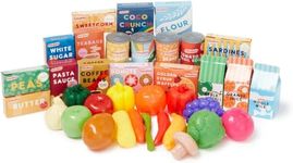 Casdon Grocery Set. Family Favourites Toy Grocery Set for Children Aged 2+. Features Fruits, Vegetables, Cans and More