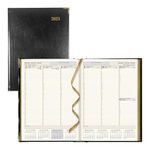 Brownline® 2025 Executive Weekly Planner, Appointment Book, 12 Months, January to December, Sewn Binding, 10.75" x 7.75", Black, Trilingual (CBE512-25)