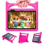 All-New Fire 7 Tablet Case, 7” 12th Generation (2022 Release),Fire 7 Tablet Case for Kids,DJ&RPPQ Shockproof Light Weight Handle Kids Friendly Case for Amazon Kindle fire 7 Tablet,(Rose)