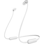 Sony WI-C310 wireless in-ear headphones, 15 hours of battery life, voice assistant, magnetic earbuds, behind-the-neck design, built-in headset function, headset with microphone, white