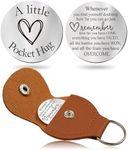 OUMILAN Pocket Hug Token Gifts for Men Boyfriend Girlfriend Inspirational Gift for Son Daughter Brother with Leather Keychain, Sobriety, 3*3cm/1.18*1.18inch