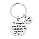 Mother’s Day Gift, Mom Gifts from Son for Birthday, Double Side I'll Always Be Your Little Boy, You Will Always Be My World - Best Mom Ever Keychain for Mom Valentine’s Day Christmas Gifts