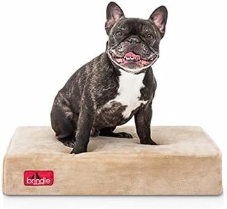 BRINDLE Waterproof Memory Foam Pet Bed - Removable and Washable Cover - 4 Inch Orthopedic Dog and Cat Bed - Fits Most Crates,Khaki