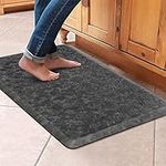 WISELIFE Kitchen Mat Cushioned Anti Fatigue Floor Mat,17.3"x28",Thick Non Slip Waterproof Kitchen Rugs and Mats,Heavy Duty PVC Foam Standing Mat for Kitchen,Floor,Home,Office,Desk,Sink,Laundry,Grey