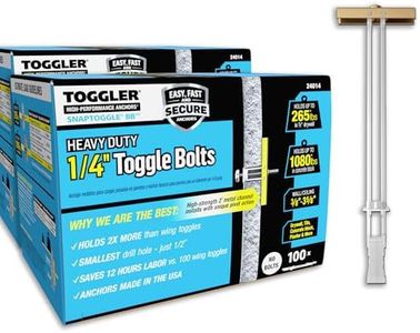 TOGGLER SNAPTOGGLE BB Toggle Anchor, Zinc-Plated Steel Channel, Made in US, 3/8" to 3-5/8" Grip Range, for 1/4"-20 UNC Fastener Size (Pack of 200)