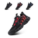 Hitmars Trainers Men Slip on Running Shoes Gym Shoes for Man Training Walking Sports Shoes Sneakers Mens Trainers Breathable Lightweight Tennis Shoes Red Size 6.5