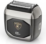 EchoByte Full Metal Electric Foil Shaver for Men: 4 Floating Blades, IPX7 Waterproof Wet & Dry Mini Razor, 120-Min Runtime USB-C Rechargeable, Quiet Travel Groomer with LED Display & Travel Lock