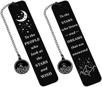 KINMES Inspirational Bookmark Gifts to The Star Who Listen Bookmark for Women Men Book Fans Bookish Bookworm Nerds, Christmas Stocking Stuffers for Women, Fantasy Bookmark for Bookaholic Women, Black