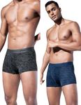 DAMENSCH Men Deo-Soft Supima Modal Trunks-Pack of 2-Comet Blue, Hybrid Grey-Large