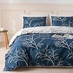 Duvet Cover King, Ultra Soft Microfiber Bed Set, Tree Branches Pattern Bed Sets, 3 Piece Breathable King Bedding Set with Zipper Closure, Corner Ties, (104x90 Inch, Blue)