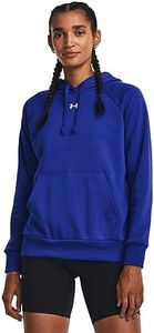 Under Armour Womens Rival Fleece Hoodie, (400) Royal / / White, Large