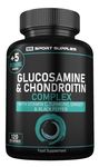 Glucosamine and Chondroitin High Strength Plus 5 Vitamins - 120 Complex Capsules 1,000mg (Providing 530mg Base) - Chondroitin 200mg - Added Turmeric, Ginger, Black Pepper, Vitamin C, B6, B1, D3 & B12