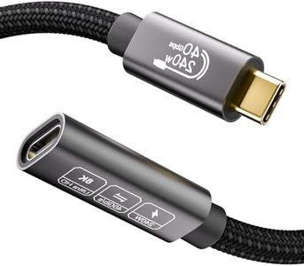 EUDOBEL Cable Extensión USB C 1m,USB 4 40Gbps Vídeo 8K@60Hz,Alargador USB C Thunderbolt 4 Carga Rápida 240W,Compatible con Thunderbolt 3,Macbook Pro,iPhone 15/Plus/Pro/Pro Max,Galaxy S24/S23/22