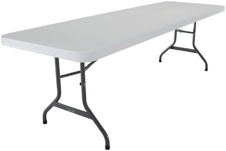 Lifetime 22980 Folding Utility Table, 8 Feet, White Granite