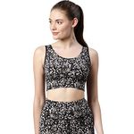 Enamor Dry Fit Antimicrobial High-Impact Longline Sports Bra for Women with Removable Pads(E217_Black_L)