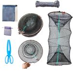 BRILISLE 2PCS crab trap fish trap minnow trap lobster trap crab pot net traps crab snare; crawfish catfish shrimp bait trap;crabbing equipment blue crabs lobster Portable Collapsible Trap 1pcs60x30