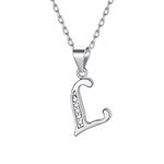 Letter L Initial Necklace for Women 925 Sterling Silver Cubic Zirconia Monogram Jewelry Personalized Name Gift