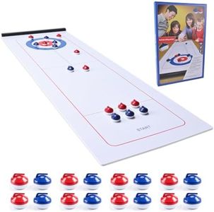 IGreis Table Curling Game, 0.12inch Thick ABS Board Tabletop Games for Adults Friends Families Play, 47 * 15.7inch Magnetic Connection Board Smooth for Indoor Outdoor Party Fun Games