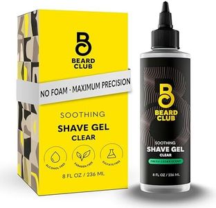 The Beard Club Clear Shaving Gel for Men – Hydrating Mens Shave Cream for Sensitive Skin – Precise Line Ups & Smooth Shaving – Transparent Shave Gel for Men – Sativa Seed, Licorice & Radish Root 8oz